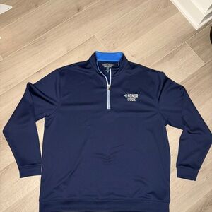 Pebble Beach Performance 1/4 Zip Pullover Navy Blue Golf Sz L